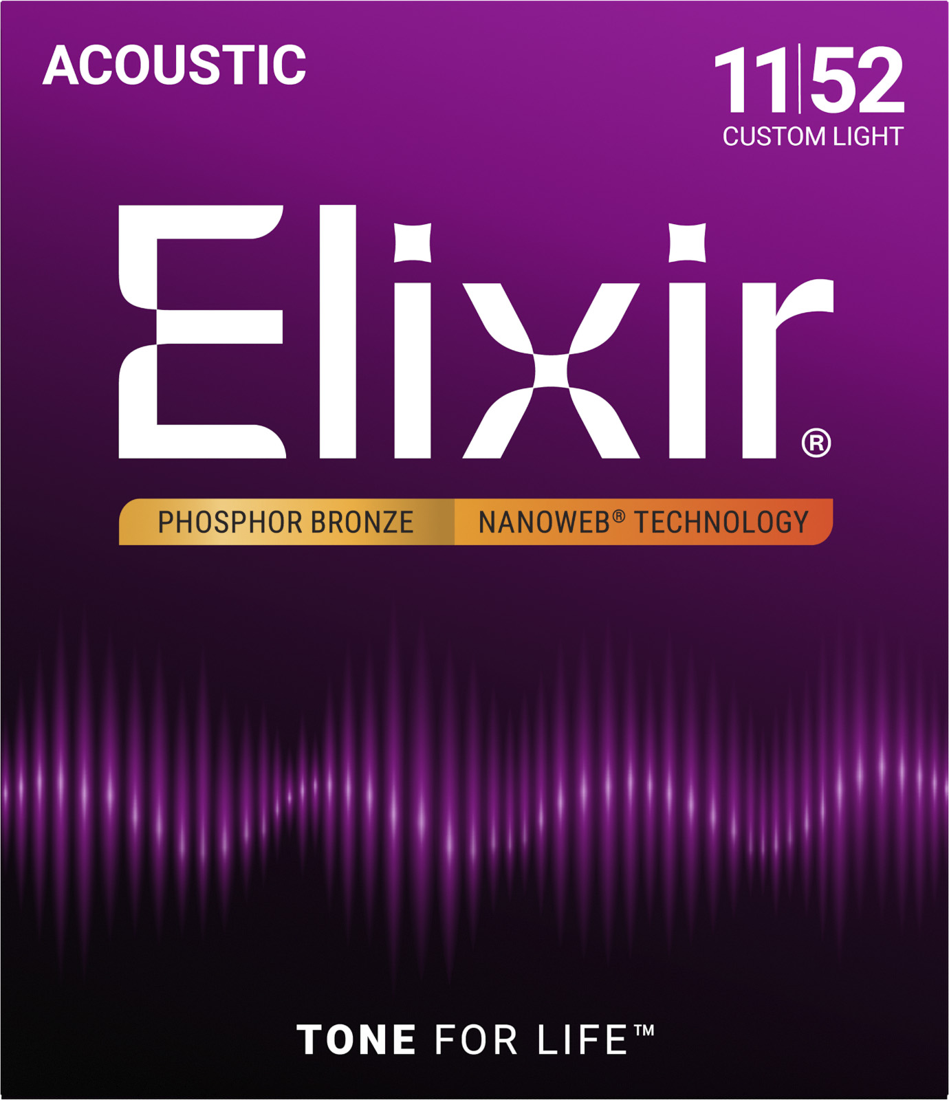 Elixir Nanoweb - Ph. Bronze Custom Light 11-52